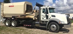 Cumberland Services Customized Compactor on roll-off truck
